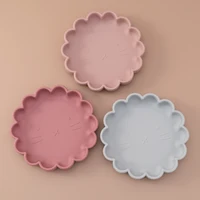 1PC Baby Silicone Dishes BPA Free Cartoon Lion Shape Baby Tableware Suction Baby Plate Non-Slip Lunch Box Pure Color Baby Stuff 1