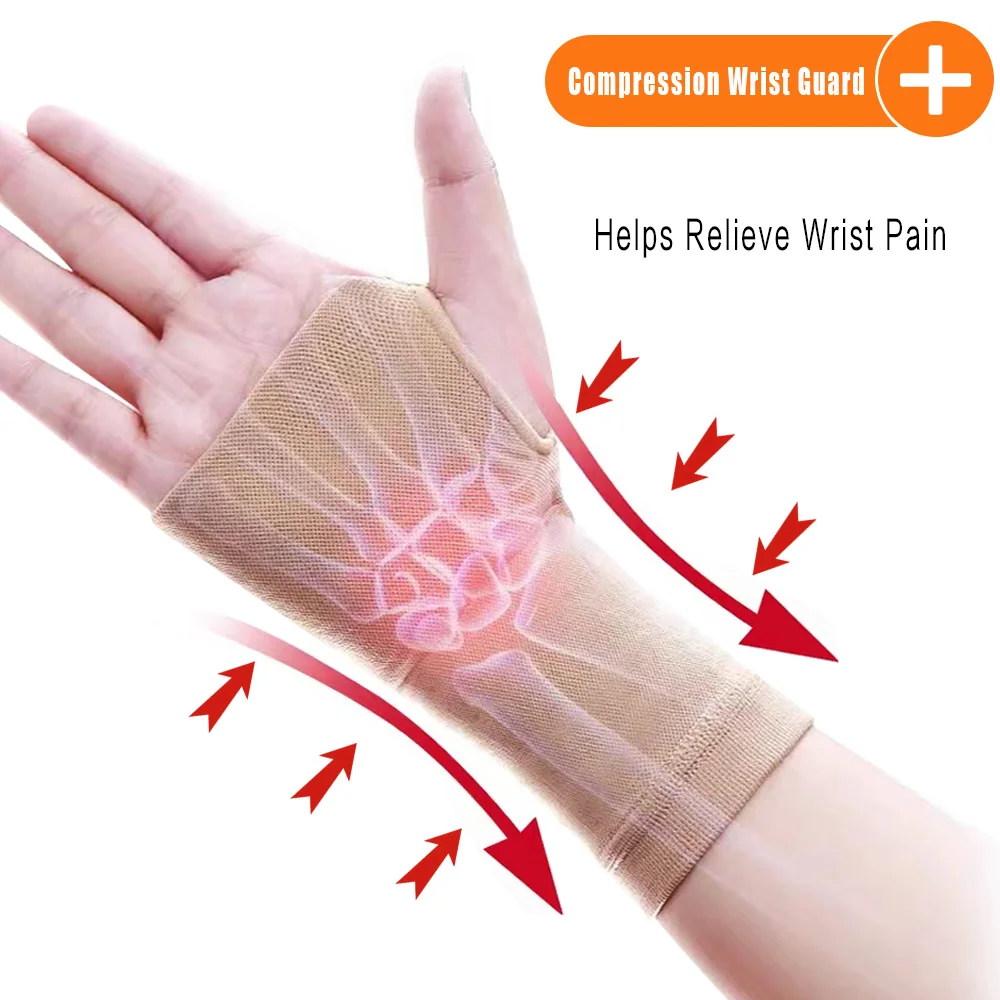 2 Pcs/Pair Medical Compression Arthritis Gloves Stretch Mens Womens Gym Workout Fingerless Gloves Pain Relief Palm Wrist Guards