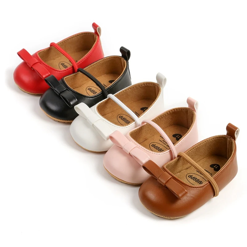 Classical Flower PU Leather Shoes for Baby Girls Non-slip Soft Soled Casual First Walkers for Princess Girls Party Travel Shoes