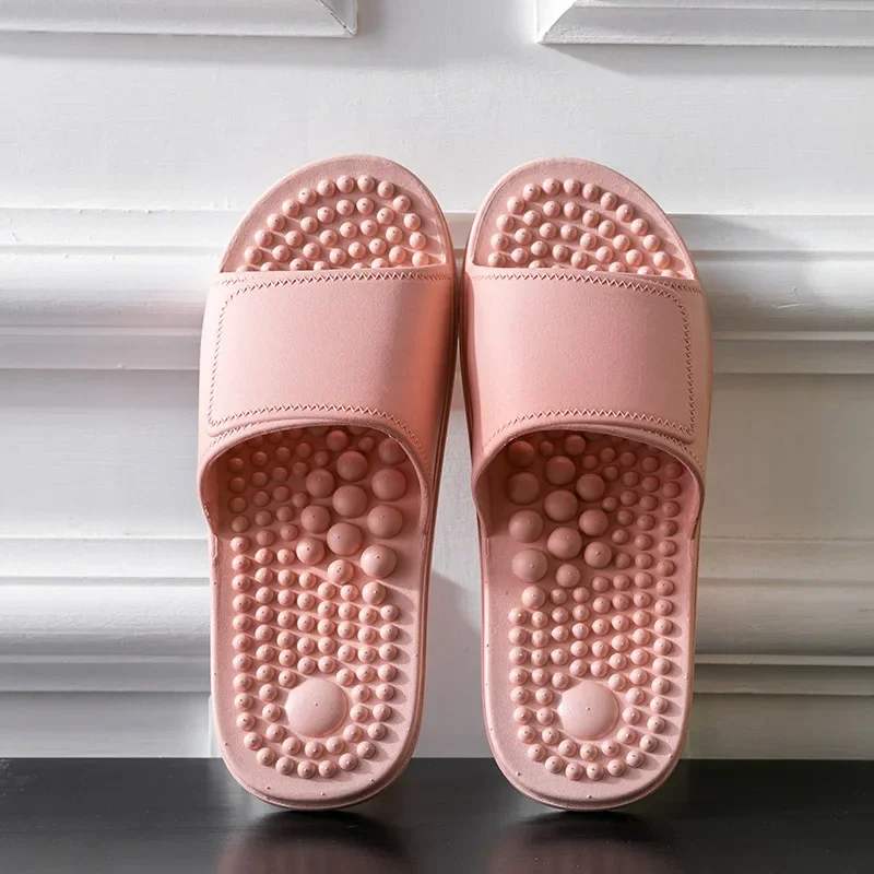 Unisex Acupressure Slippers - Summer Cloud Foam Indoor Slides with Non-Slip Sole, Breathable Massage Sandals for Bathroom/Shower