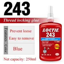 

Loctite 243 7649 770 Threadlocker Adhesive Blue Detachable Screw Anaerobic Glue Medium Strength Thread Locking Agent 250ml 50ml