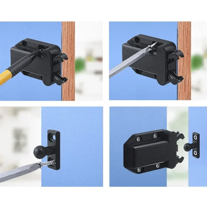 Description Picture 5 of item4*Push To Open Catch Door Latch Kitchen Cabinet Touch Release Drawer Cupboard Home Lock Latches Bolts Tool Hardware