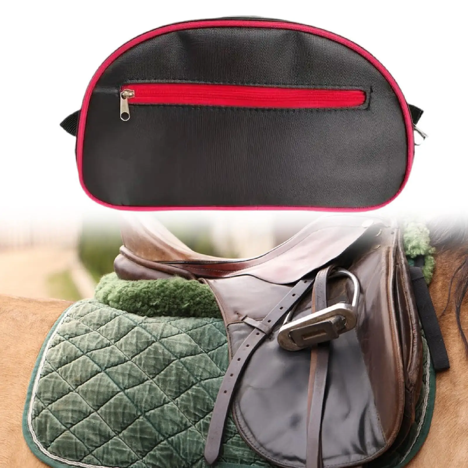 Horse Saddle Bag Equestrian Equipment Compact Travel Oxford Cloth Saddle Sack Camping Practical Outdoor Sports for Trail Riding