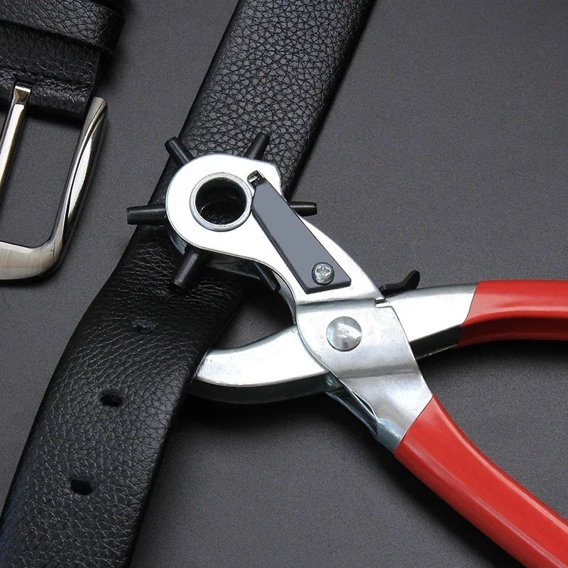 Leather Hole Puncher Eyelet Installation Punch Tool Leather Belt Hole Punch Plier Sewing Machine Bag Setter Tool Watchband Strap Household Leathercraft