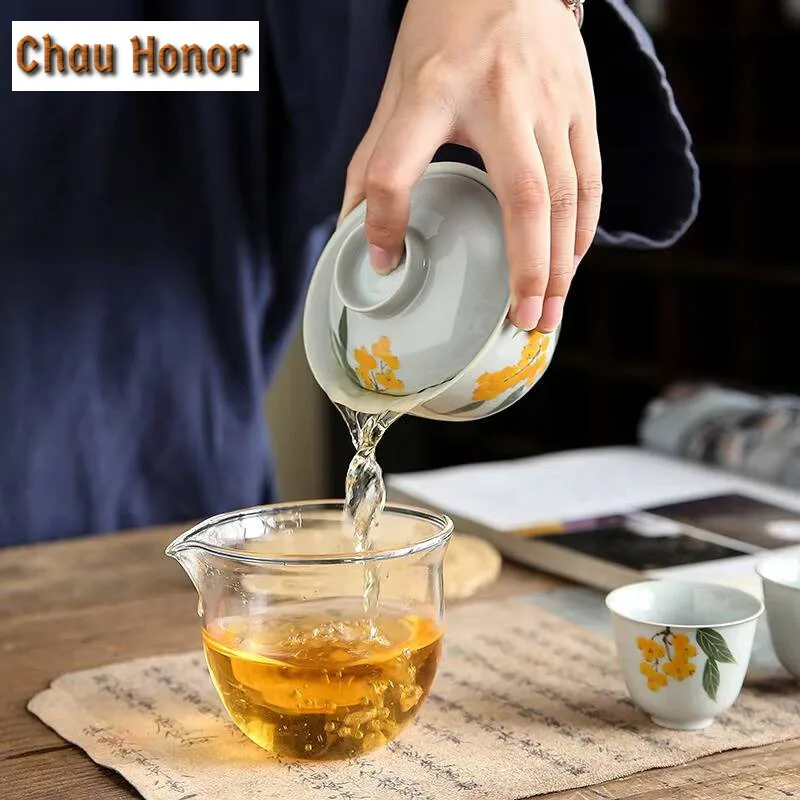 150ml Japanese Style Underglaze Color Hand-painted Loquat Cover Bowl Ceramic Tea Cup Kung Fu Tea Set Tea Bowl Tea Ceremony Gift