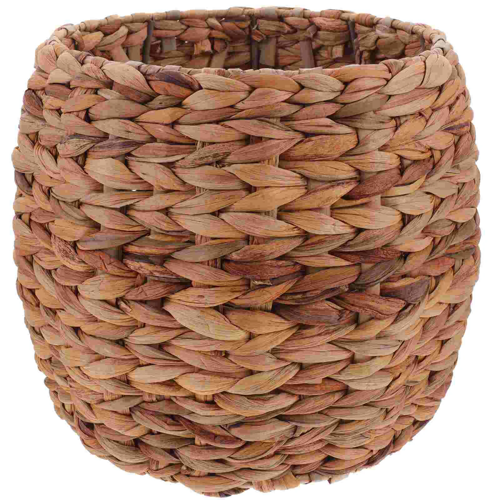 

Straw Storage Basket Homedecor for Table Container Gifts Sundry Hyacinth Iron Decorative