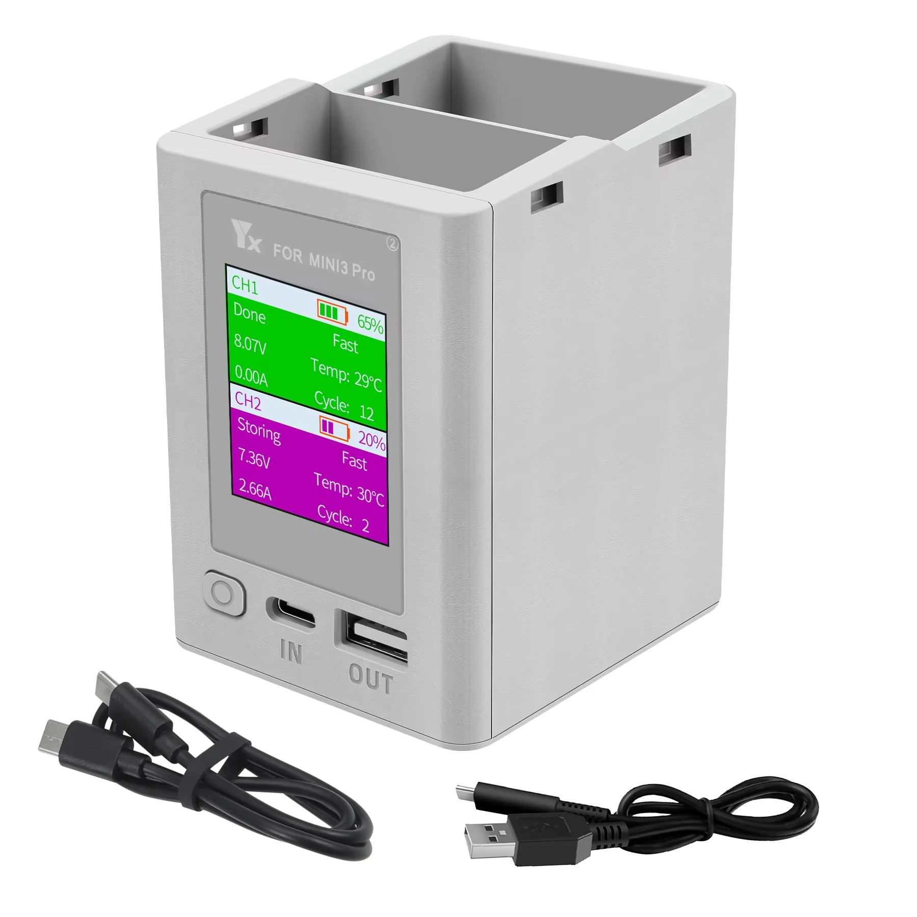 Zwei-Wege-Digitalanzeige, Lade-Hub-Akku, intelligentes Ladegerät für DJI Mini 4 Pro/Mini 3 Pro, Lade-Butler, Powerbank-Drohne – Detail 2