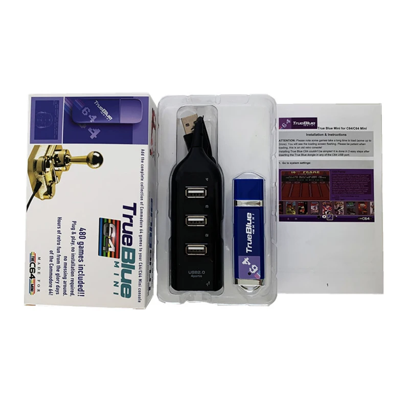 

50 шт. подключи и играй 2 игрока 480 в 1 для True Blue Mini stick для C64 mini Classic 480 игры адаптер Аксессуары