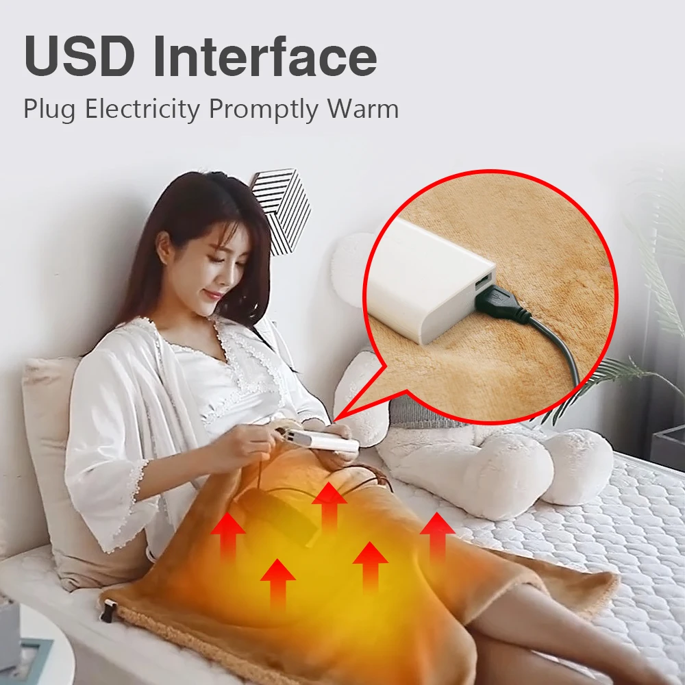 

Electric Heater Blanket Home Appliance Thick Soft Bed Warmer Machine Washable Thermostat USB Electric Heating Mat 60x80cm 5V