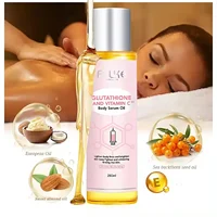 AILKE Kit de glutathion et de vitamine C, avec lotion blanchissante, crème hydratante, savon éclaircissant, huile spa, crème pour le corps scintillante 6