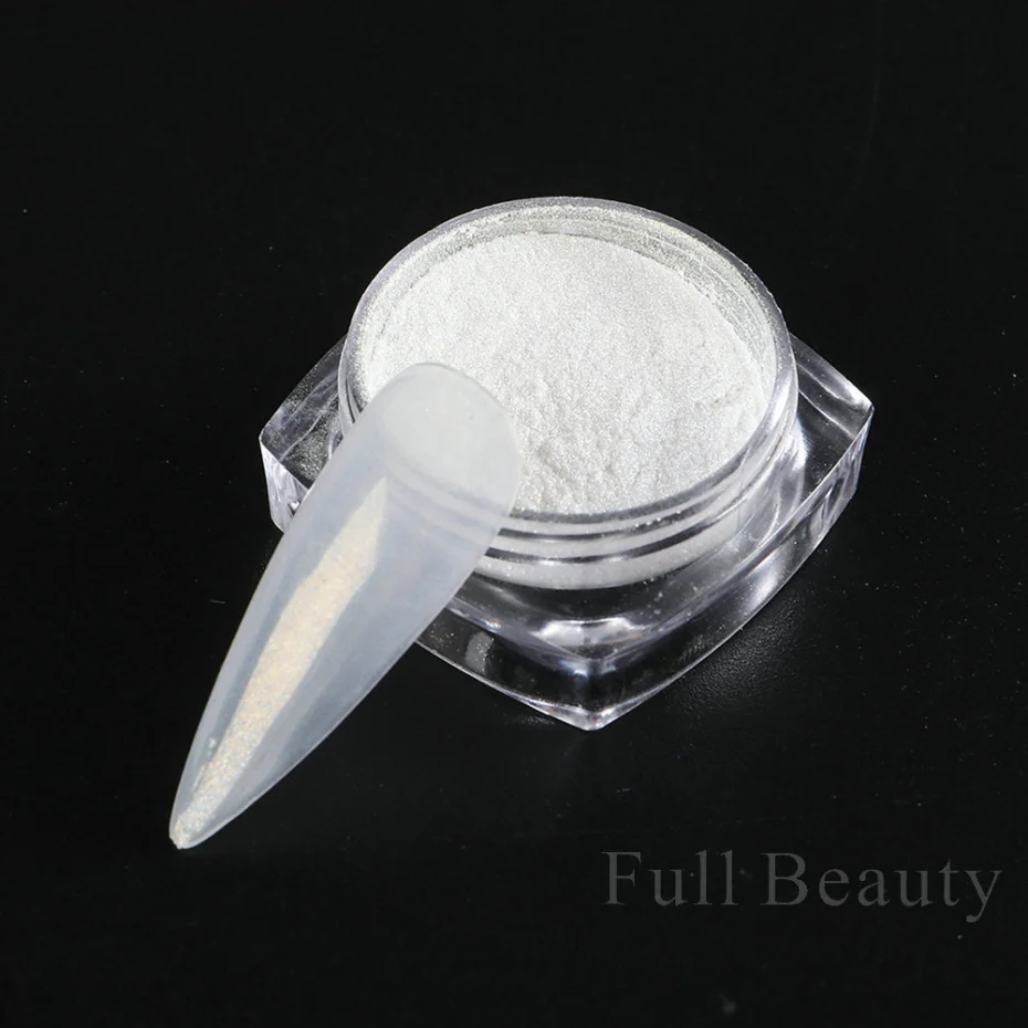 3pcs/set Shell Pearl Nail Powder White Fairy Chrome Nail Art
