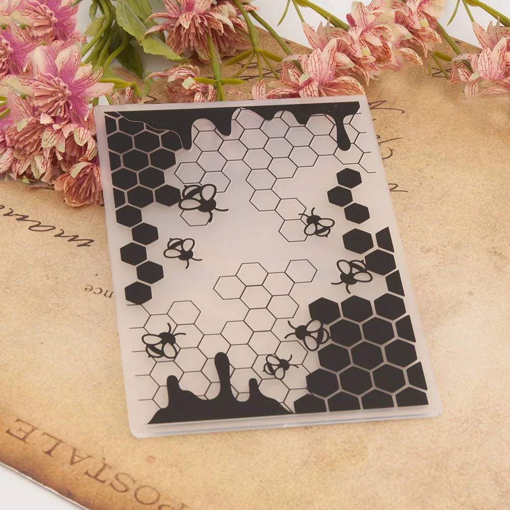 Bee Embossing Folders KSCRAF DIY Scrapbooking Paper Craft/Card Making Decoration Supplies plastic embossing folder embossing folder