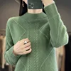 2024 Women's Cashmere New Retro High Quality Fashion Half High Collar Pullover Autumn and Winter New Solid Color Cashmere Pullov 2