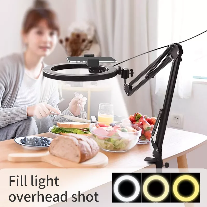Inch LED Selfie Ring Light With Stand Phone Ring Lamp Desk Photography Lights for Makeup Youtube Video Ringlight