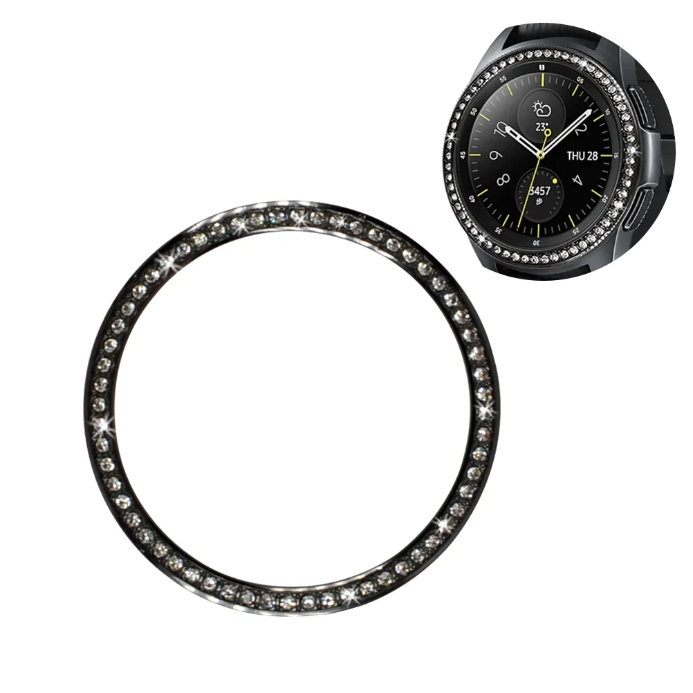 

Bezel Ring Compatible with Watch 46mm- Metal Watch Bezel with Bling Anti- Scratch Metal Bezel Watch Case Frame