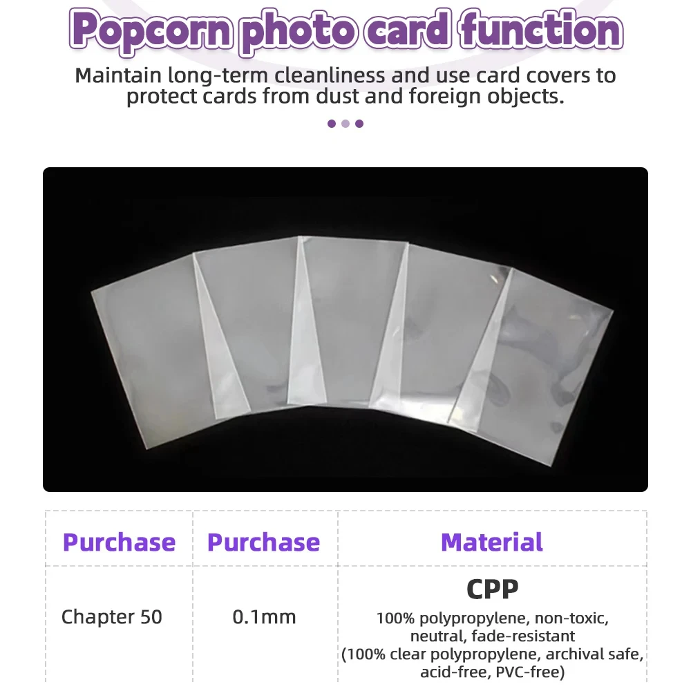 Korea Card Sleeves Clear Acid Free 50/100PCS photocard protector
