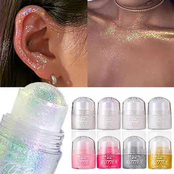 Paillettes rotanti Glitter Gel Viso Body Painting Shine Liquido Verde Bianco Perla Gloss Ombretto Illumina la decorazione del trucco scenico 1
