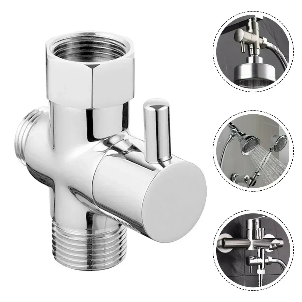3 Way Switch Faucet G1/2inch Valve Adapter Shower Diverter Valve Faucet Shower Tap Connector Splitter Bathroom Accessories 4