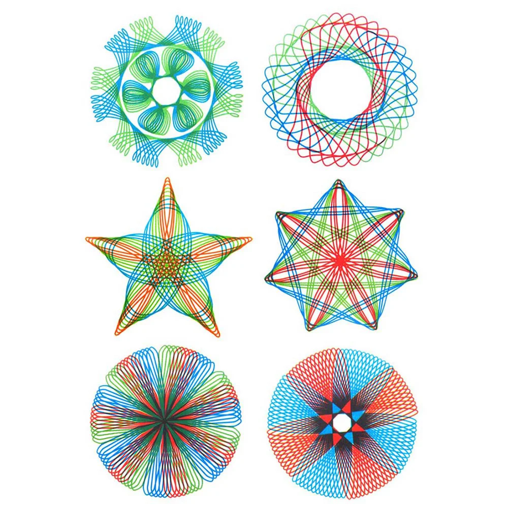of art drawing templates Children\'s Puzzle Flower curve million flower ruler creative toy drawing without pen and glue