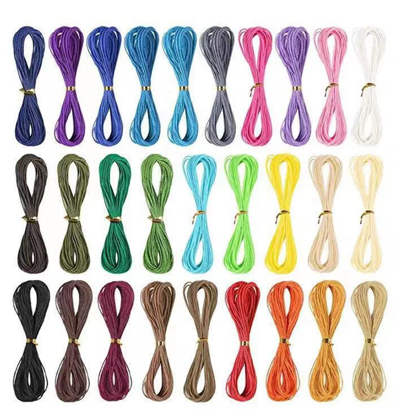 66Meters/lot 1mm Wax Thread Cotton Cord Wax Coated Strings for Braided Macrame Sewing Tools DIY Crafts Jewelry Bracelets Making braiding board rectangle macrame braided cord diy macrame string bracelet handmade weaving plate