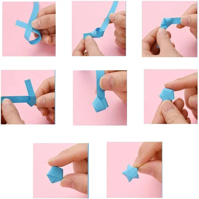 Colorful Origami Star Paper Strips