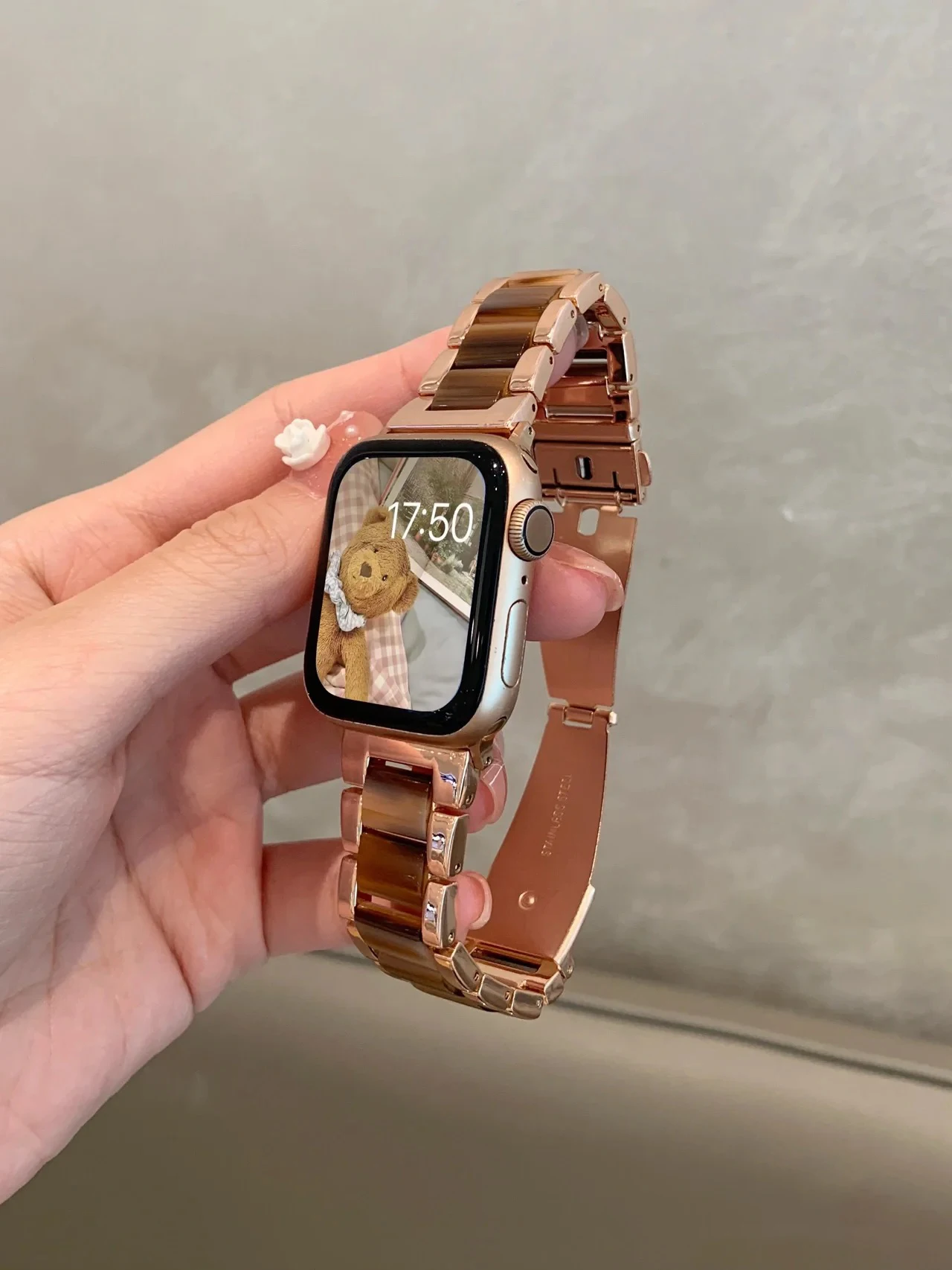 Resin Metal Strap For Apple Watch Band 41mm 46mm 45 44 40 42 38