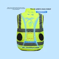 Summer Cooling Air Conditioner Reflective Vest Men's Women's Style With Fan Multiple Pockets Environmental Workwear Vest 2