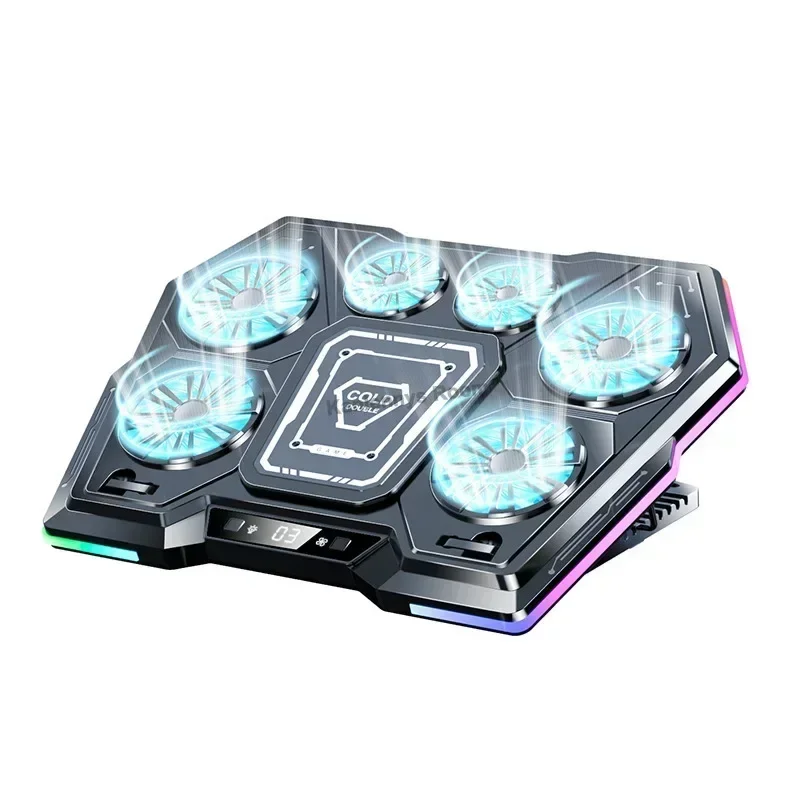 D13 Semiconductor Game Laptop Cooling Pad 8 Angles Adjustable Foldable LED Screen Notebooks Cooler Bracket For 12-21'' Computer 6