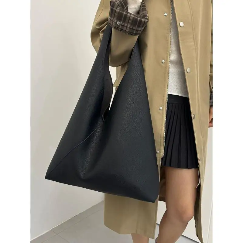 Korean Version Large Capacity Shoulder Bag Solid Color Splicing Casual Canvas Bag Lazy And Fashion Women Shoulder Bag Canvas Bag
