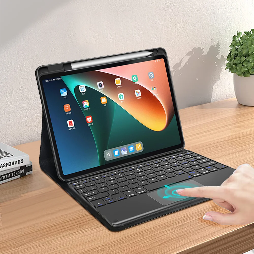 Чехол с клавиатурой для Xiaomi Mi Pad 5 Pro, чехол с клавиатурой, чехол для планшета Xiaomi Pad 6 Pro Redmi Pad, чехол с беспроводной Bluetooth клавиатурой