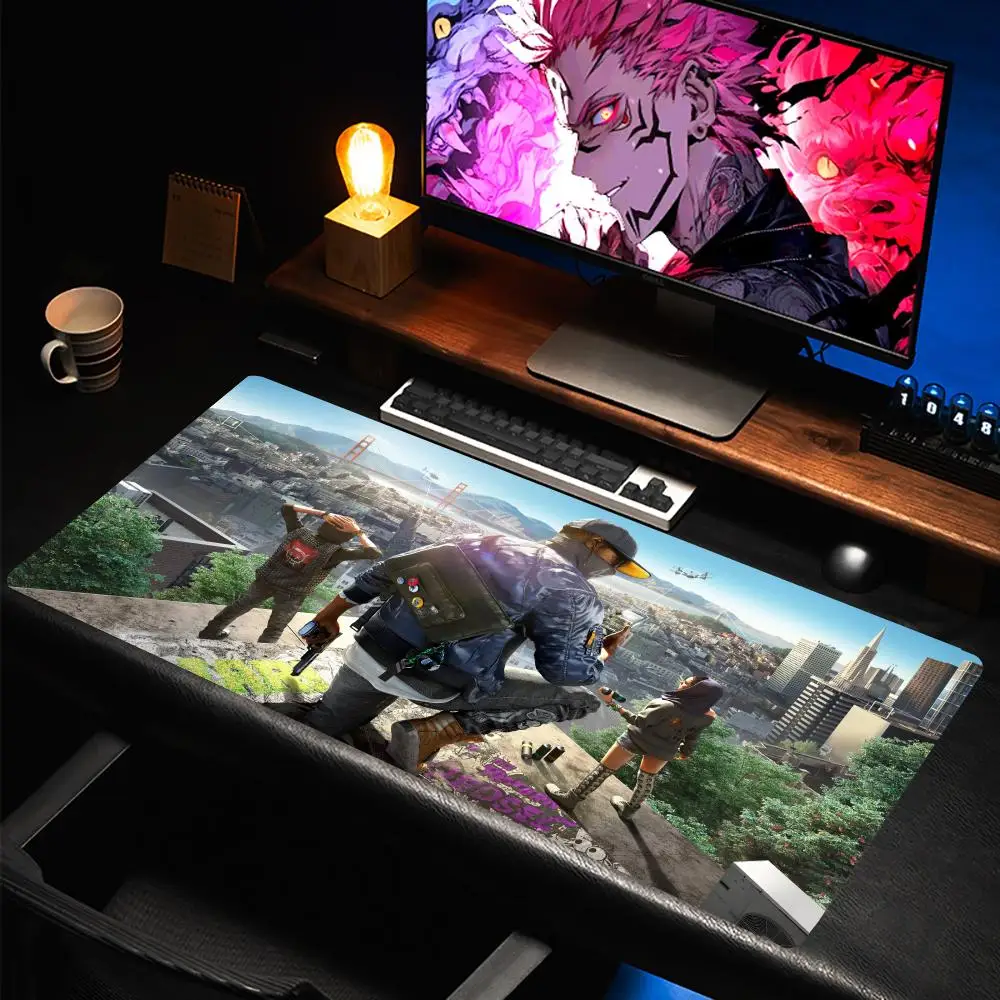 Top Games Player W-Watchs Dogs 2  Mouse Pad Rubber Gaming Mouse Pad New Style Edge-Locking Anti-Slip Large Computer Laptop Keyboard Desk Mat