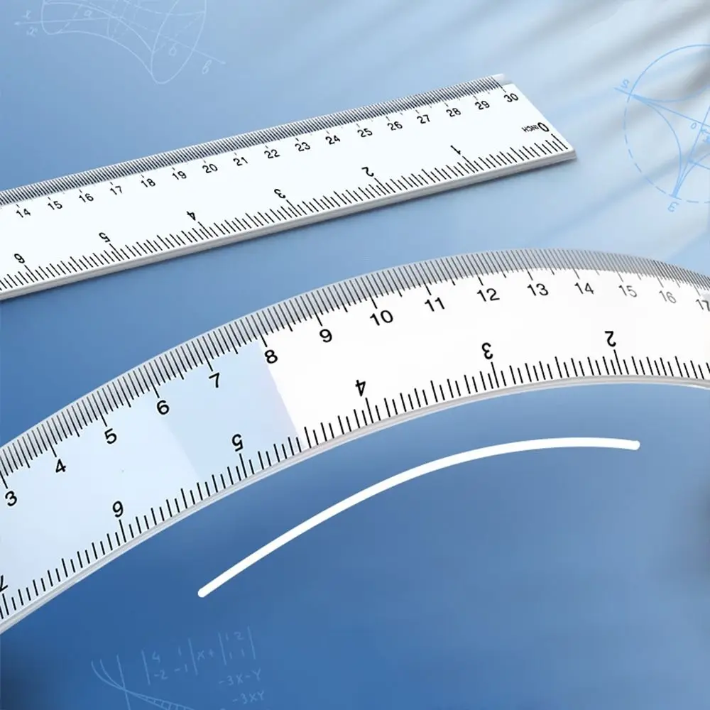 Desk Accessories 15/20/30/40cm Straight Ruler Plastic Transparent Measuring Ruler Multifunction Drawing Tool Exam Test