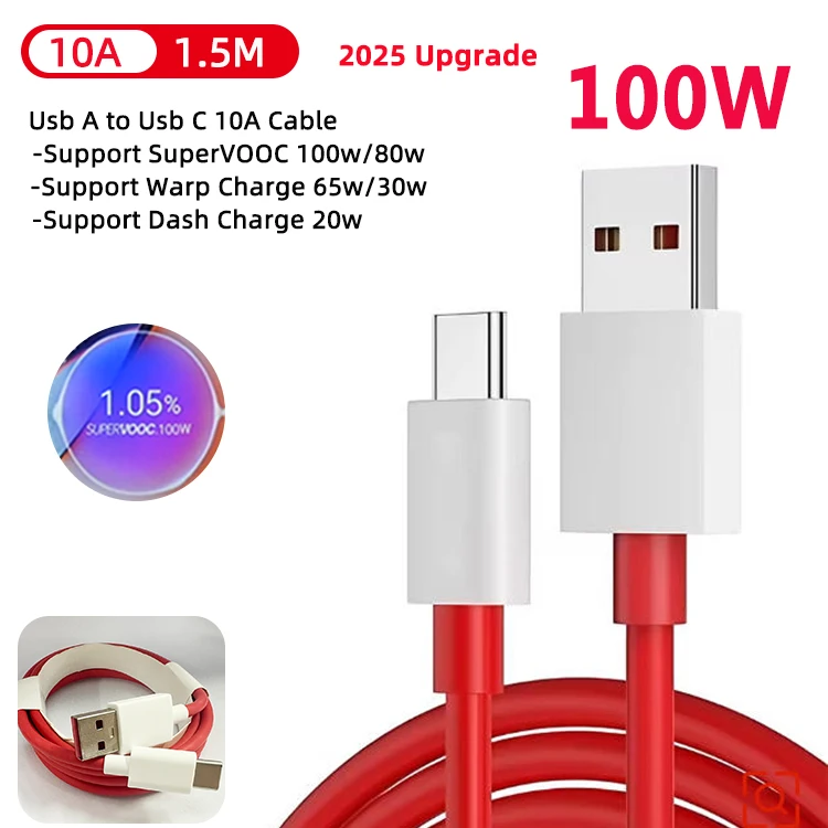 ตัวเลือกสินค้า สายชาร์จ OnePlus Warp Supervooc แท้ ชาร์จเร็ว 100W สำหรับ OnePlus 13/11/10 Pro/9/8t/Nord