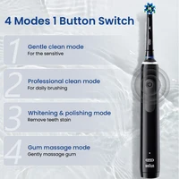Oral B Pro 4 Ultra Electric Toothbrush 3D Rotation Rechargeable Teeth Brush Pressure Sensor 4 Brushing Modes 2 Min Timer 2