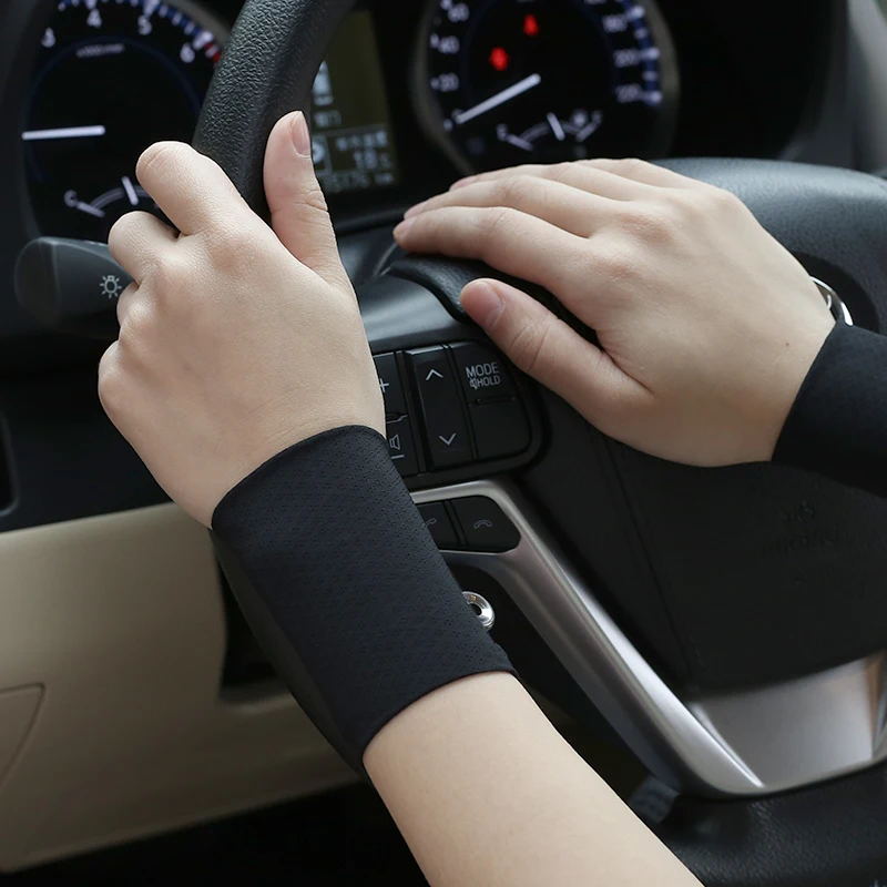 Ice silk sports fitness wrist brace men's thin wrist guard elastic short women's scar tattoo cuff fake sleeve play basketball