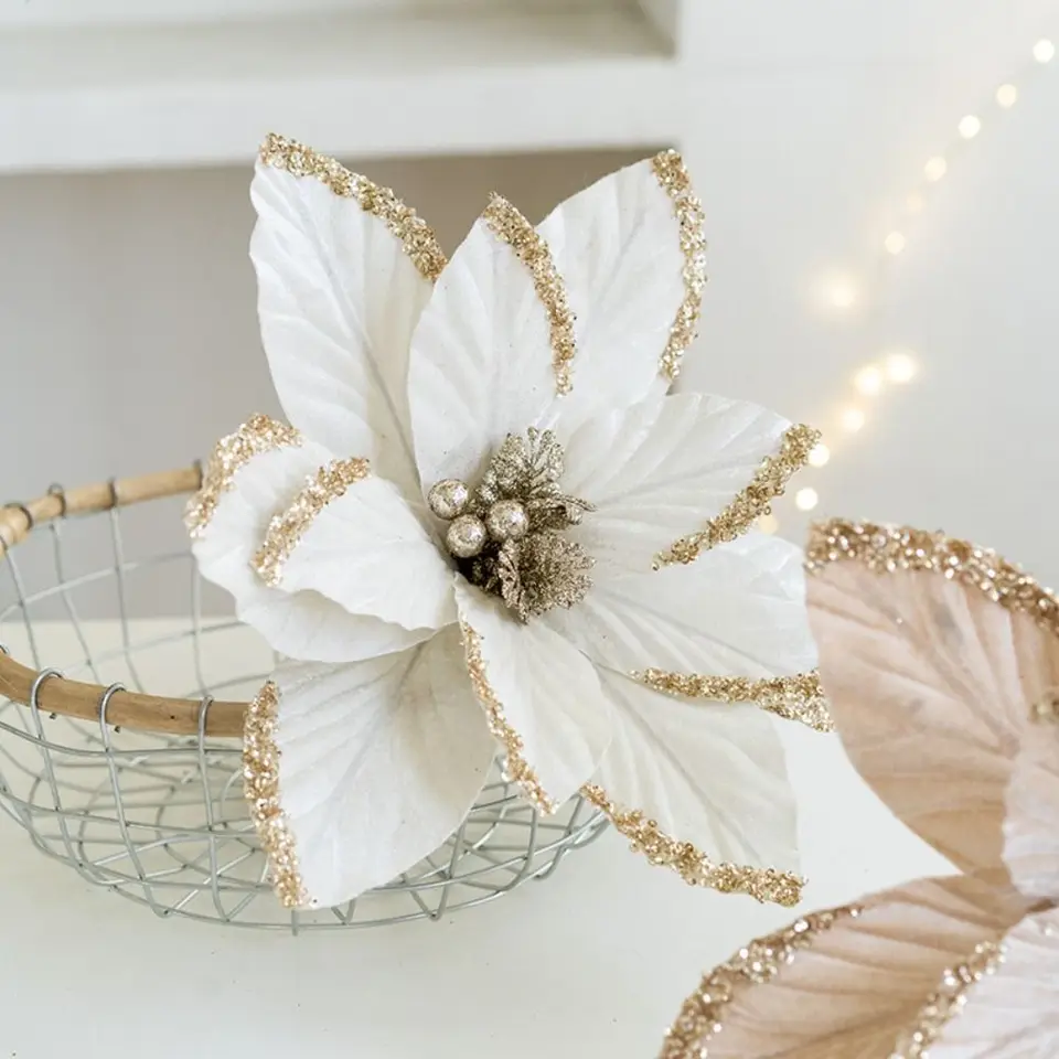 Artificial Poinsettia Christmas Flower Decorations