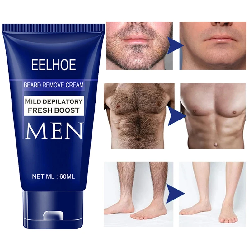 Men's Hair Removal Cream Beard Armpit Chest Back Legs Hands Feet Private Parts Plant Extract
