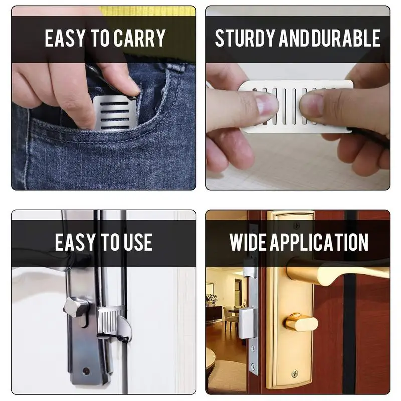 Portable Door Lock Punch-free Security Door Locker Safety Latches Metal Lock Home Room Hotel Travel Anti Theft Stopper Tool door latch baby safety lock