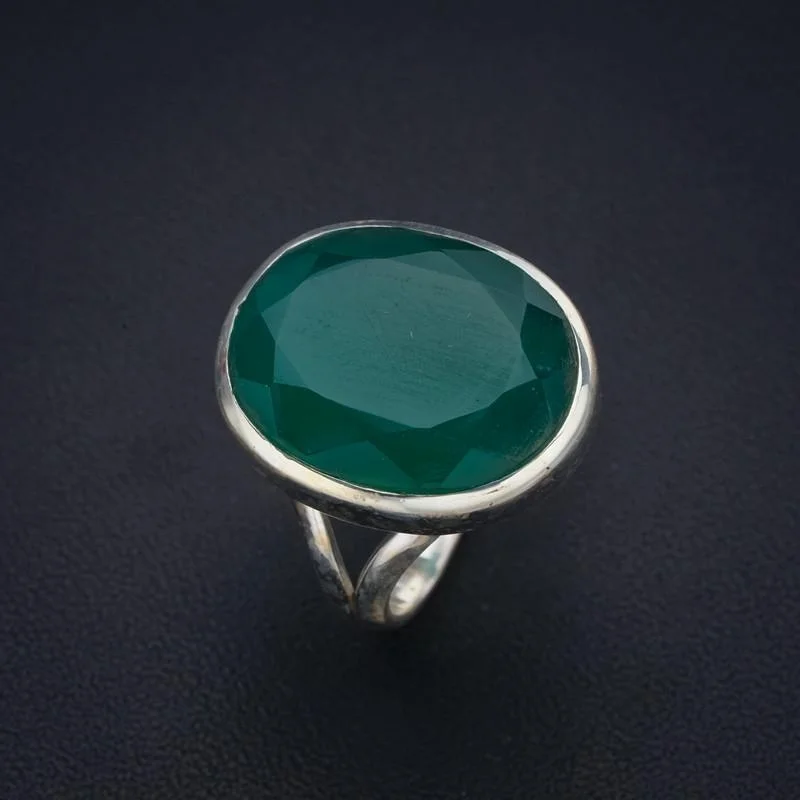 

StarGems Chrysoprase Handmade 925 Sterling Silver Ring 6.75 F1963