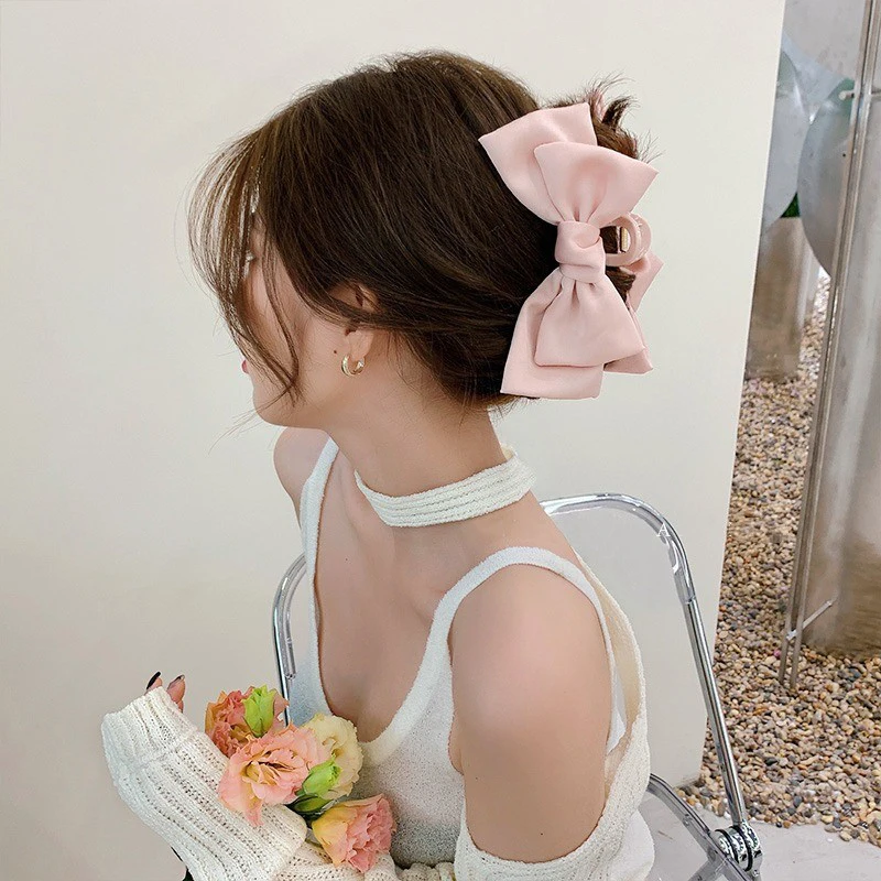 

Fashion Double Sided Big Bow Hair Claws For Women Elegant Shark Hair Clip Girl Claw Clip Advanced Headwear Hair Accessories