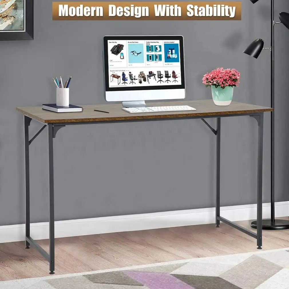 47 inch Computer Desk Modern Writing Desk, Simple Study Table, Industrial Office Desk, Sturdy Laptop Table for Home Office 2