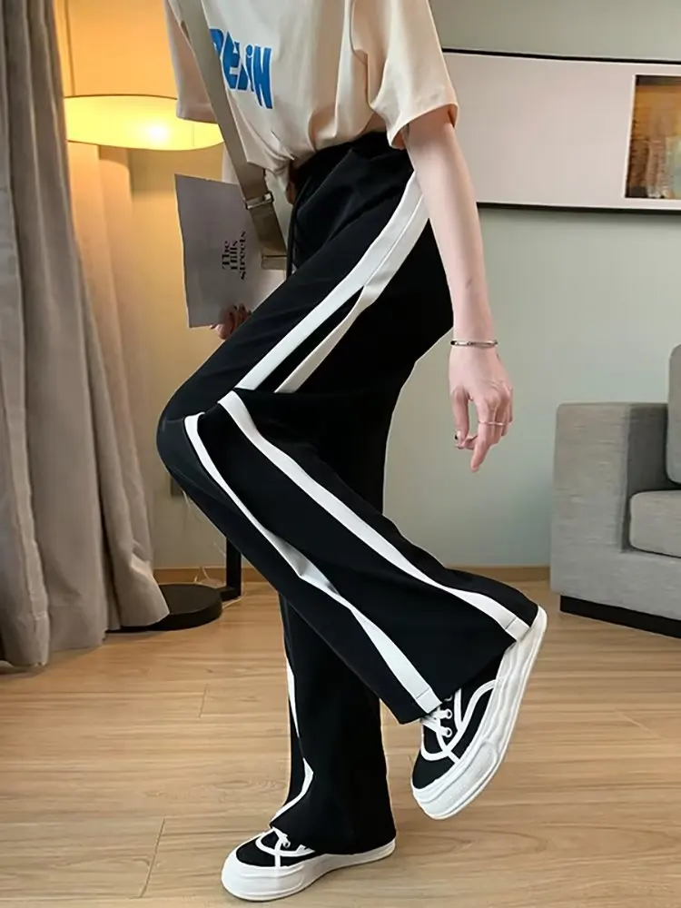 

y2k Women's pants Elastic High Waisted Vintage Trousers Casual Loose Korean Version Sports Pants Women Wide Leg Sweatpants Femal