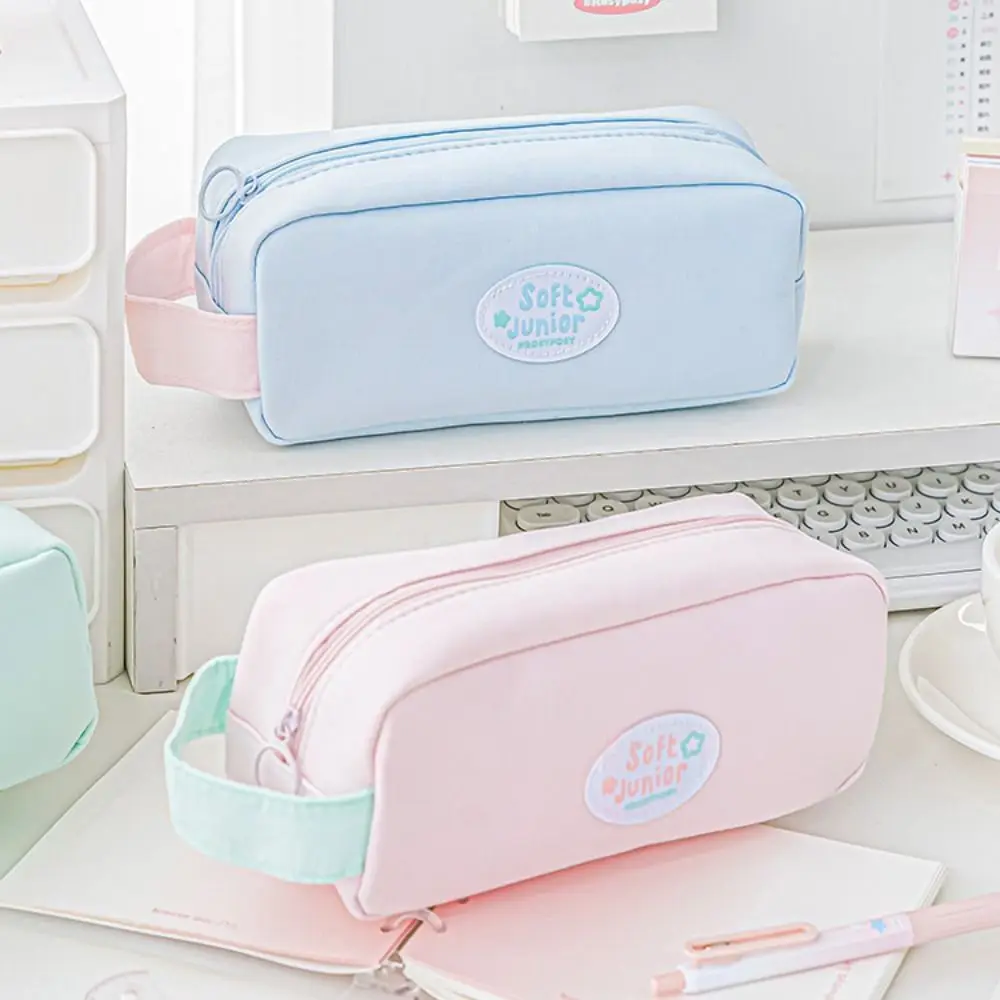 High Capacityolor Large Capacity Pencil Case Candy Color Double Layer Pen Storage Case Cute Dopamine Series