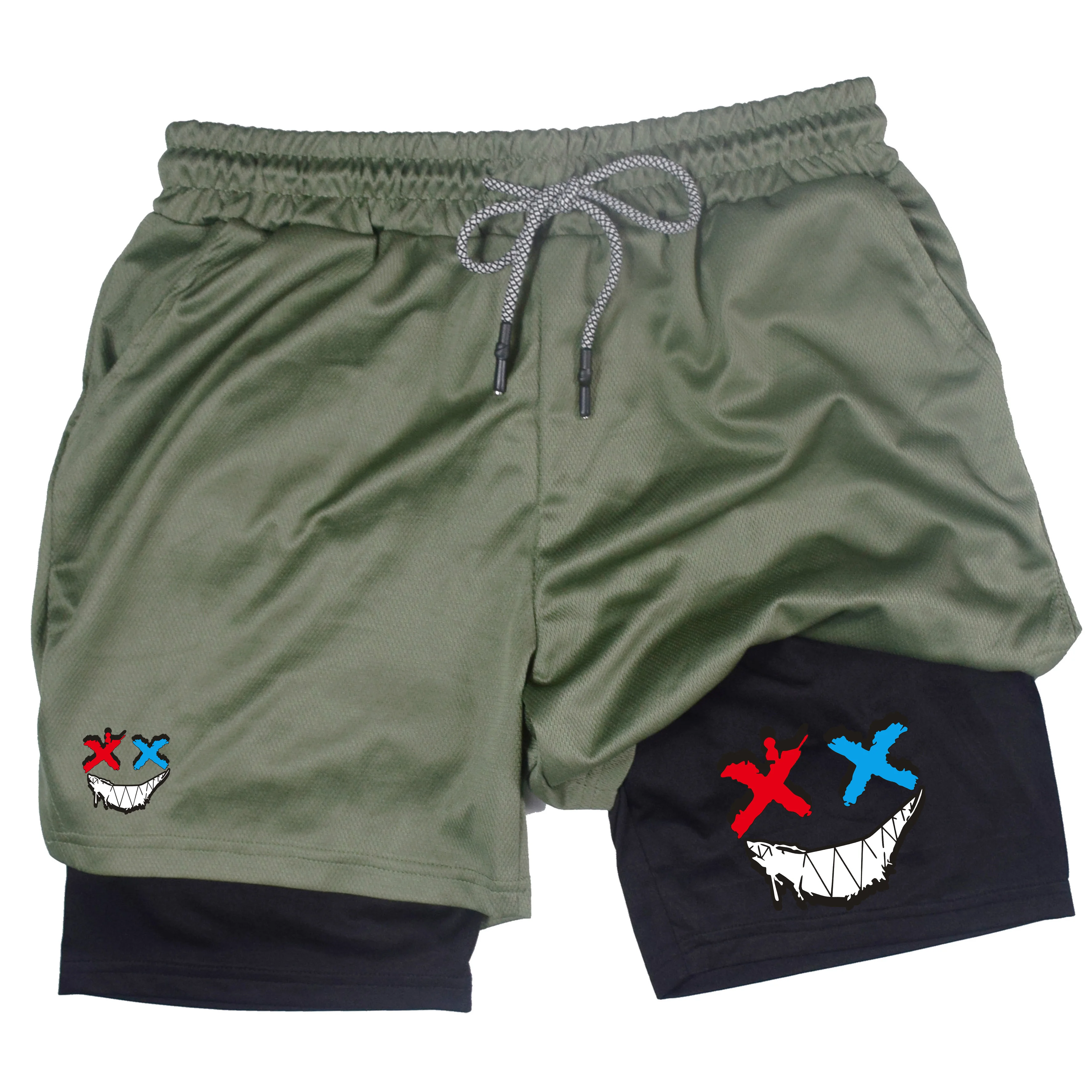 Men Running Shorts 2 In 1 Double-deck Sport Shorts Sportswear Gym Fitness Short Pants Training Jogging Bottom Men's Clothing 3