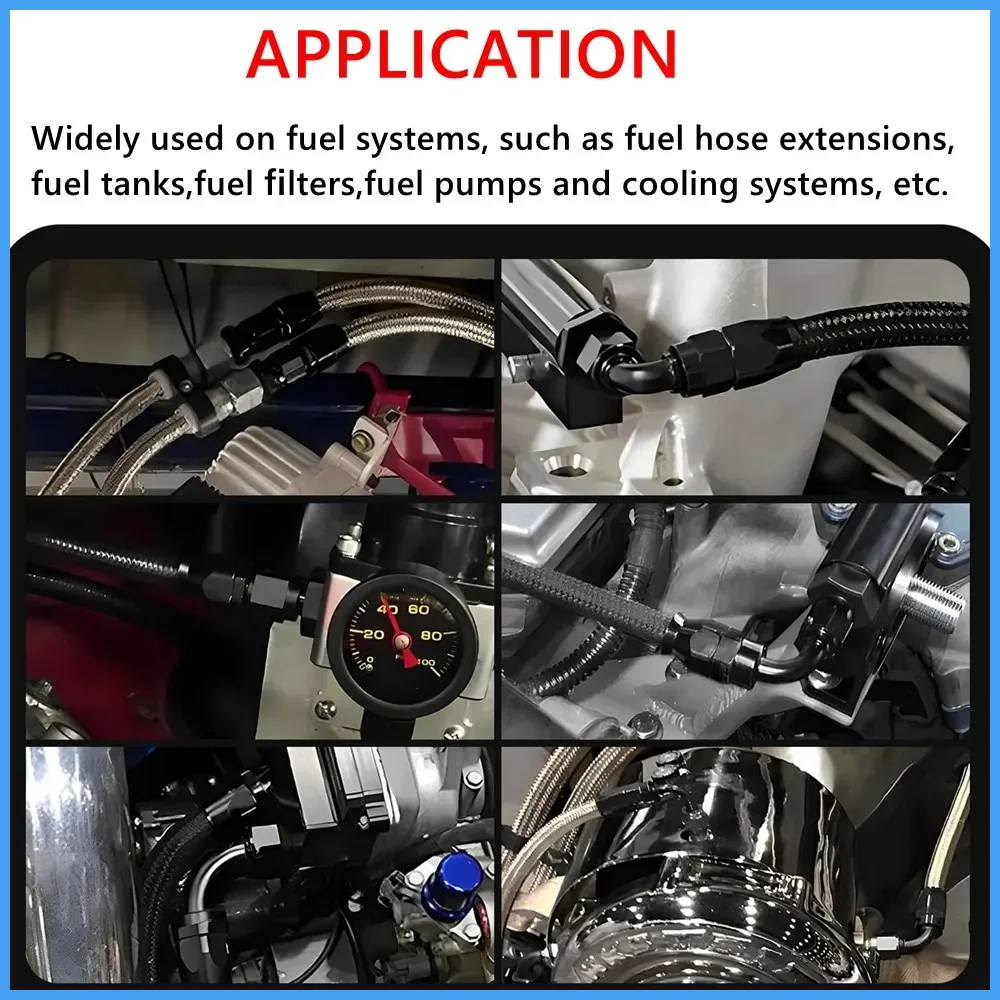 Universal AN4 AN6 AN8 AN10 AN12 Female To Female Union 0/45/90/180 Degree Hose Fitting Adaptor Elbow Oil Line Cooler Connector