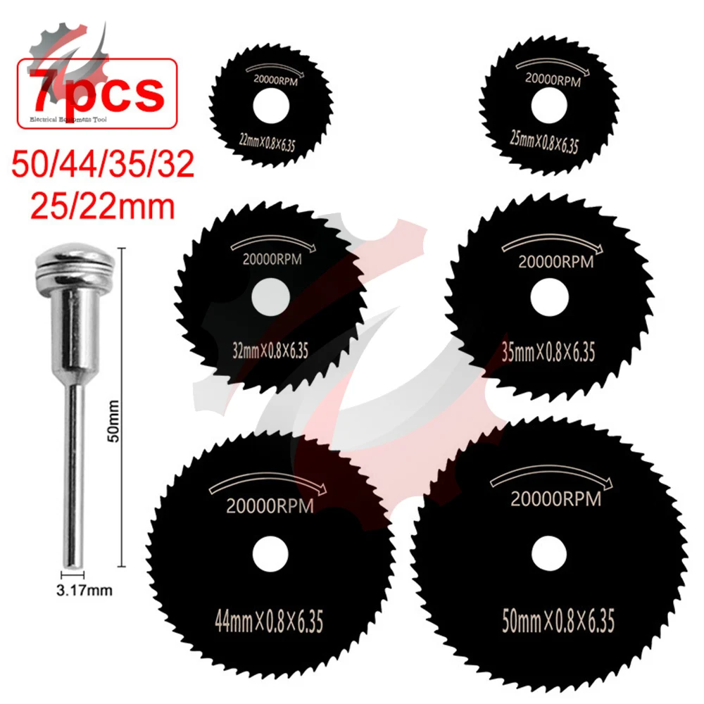 

HSS Circular Cutting Saw Blade Set 6PCS 22-50MM Multi Cutter Grinder Blade Ultra Thin 0.8MM Metal Cutting Disc For Woodworking