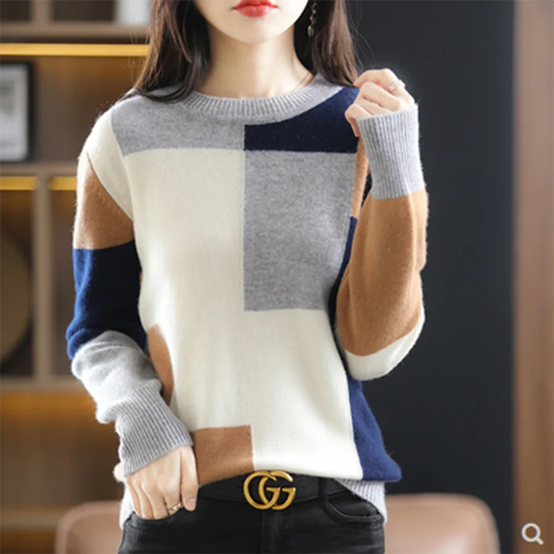 

2023 Winter Clothes Kobieta Swetry Knitt Sweaters Women O-Neck Pullover Sweaters Fashion Poleras Mujer Warm Loose Sweter Damskie