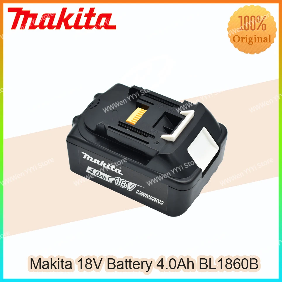 

Оригинальный аккумулятор Makita, перезаряжаемая литий-ионная батарея 18 в, 4,0 Ач, для фотоинструментов, LXT, BL1860B, BL1860, BL1850, Makita, 4 Ач