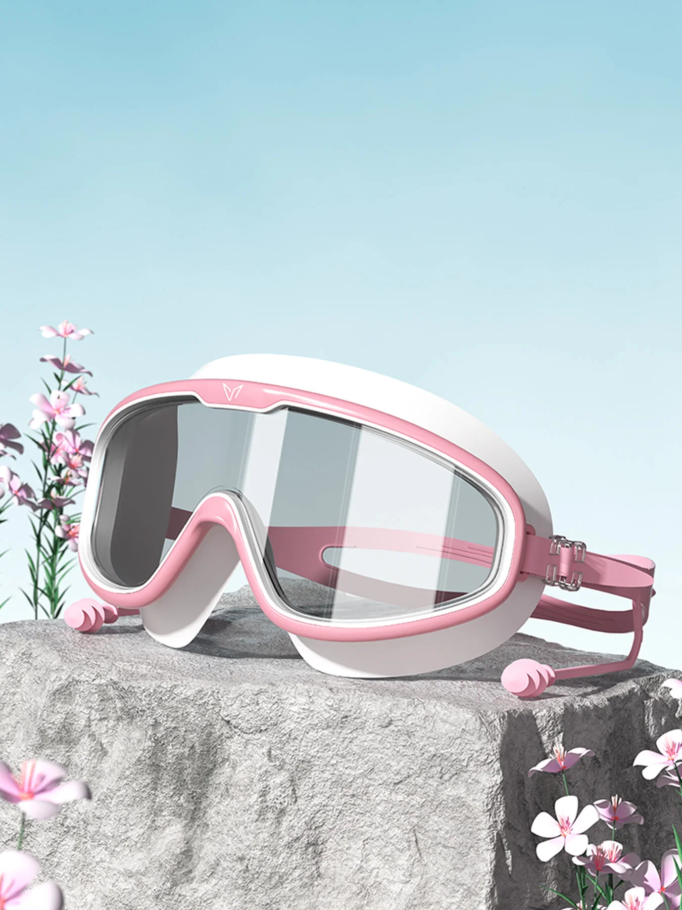 Wide Frame Waterproof Swim Glasses