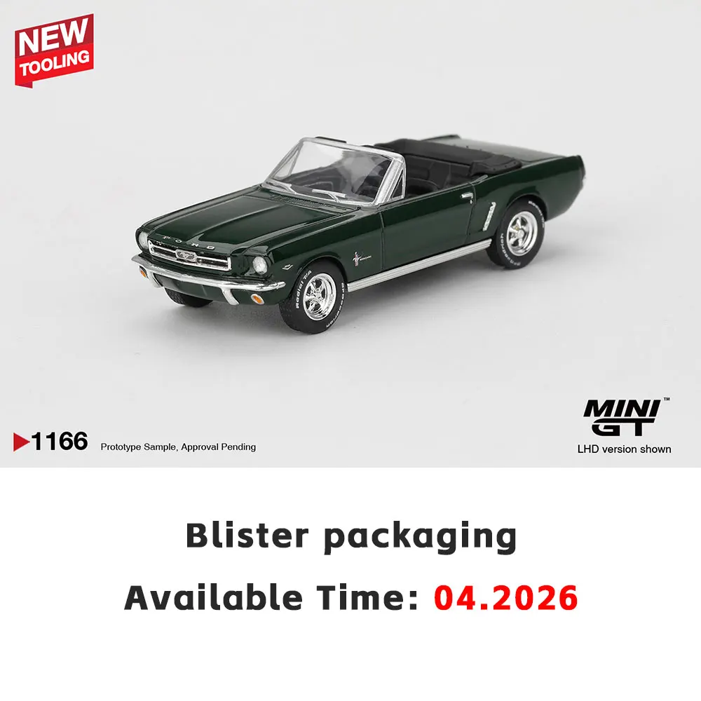 프리세일 MINIGT 1/64 다이캐스트 모델카 포드 머스탱 컨버터블 1964 하이랜드 그린 블리스터 패키징 고성능 모델